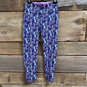 Lilly Pulitzer Luxletic Weekender high rise leggings, Med, Purple/blue